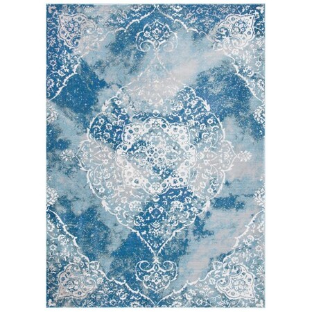 Safavieh 5 ft. 1 in. x 7 ft. 6 in. Aria Contemporary Rectangle Power Loomed Rug - Light Blue & Ivory ARA187M-5